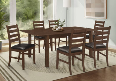 DINING TABLE - BROWN VENEER 42"X 78"/ 18" EXTENSION PANEL