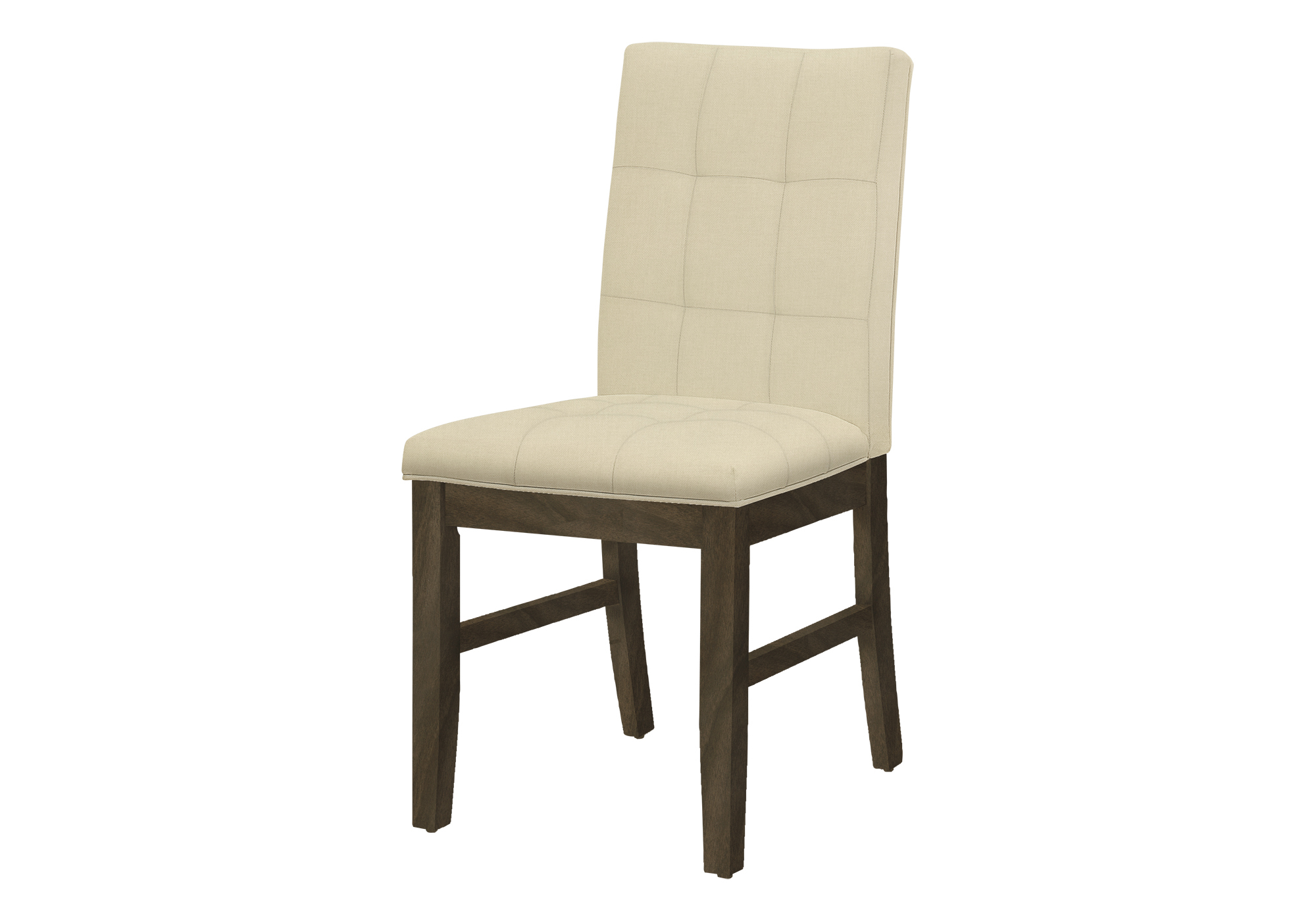 DINING CHAIR - 2PCS / 37"H GREY / CREAM FABRIC SEAT