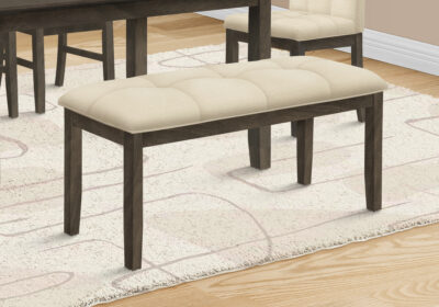 BENCH - 44"L / GREY / CREAM FABRIC SEAT