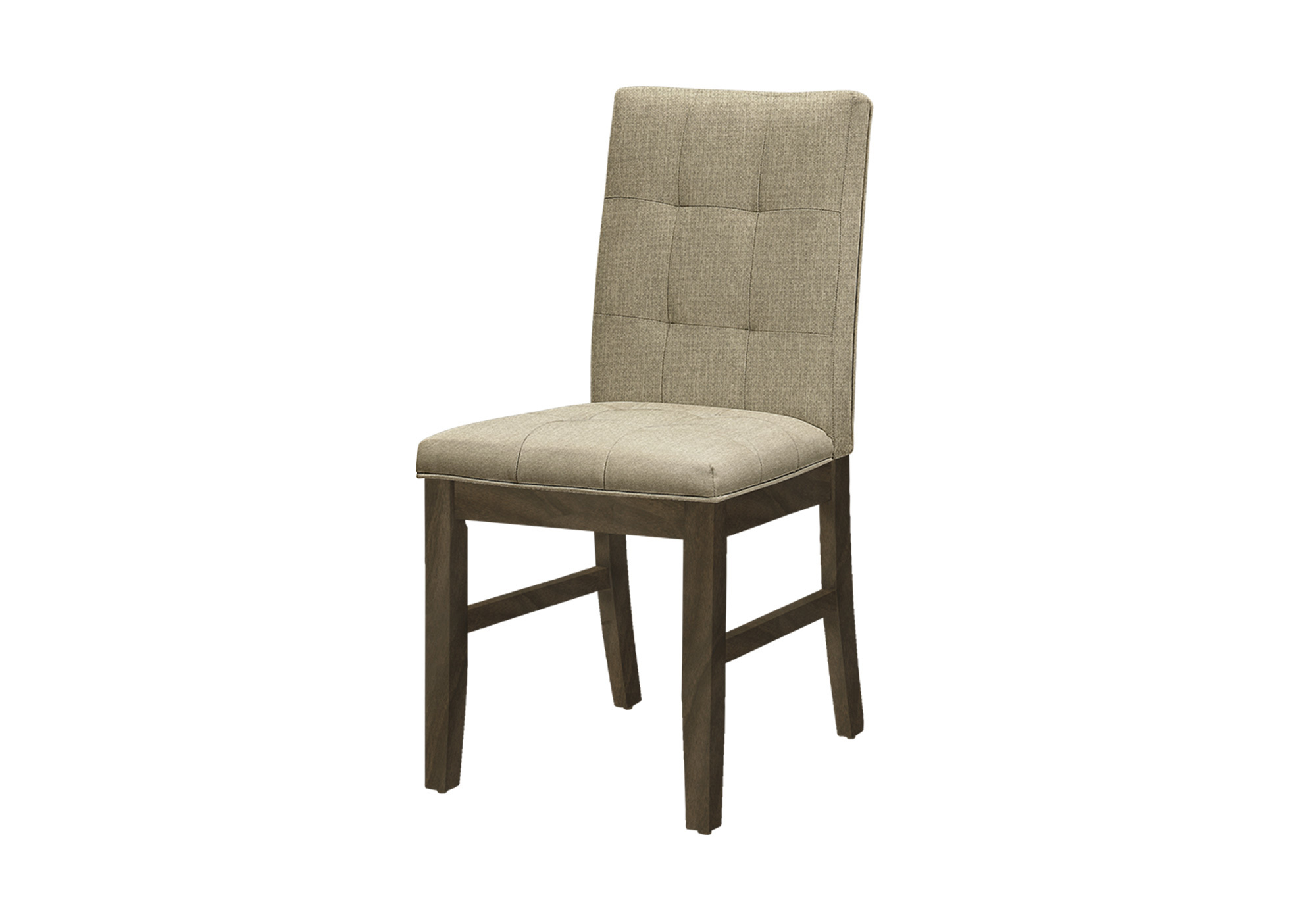 DINING CHAIR - 2PCS / 37"H GREY / BROWN FABRIC SEAT