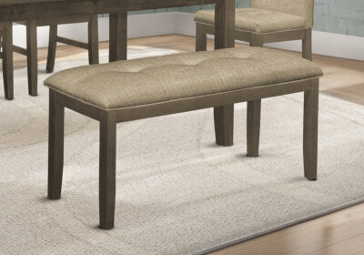 BENCH - 44"L / GREY / BROWN FABRIC SEAT