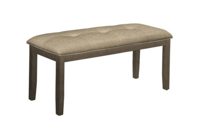 BENCH - 44"L / GREY / BROWN FABRIC SEAT