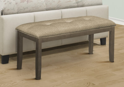 BENCH - 44"L / GREY / BROWN FABRIC SEAT