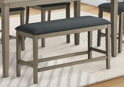 BENCH - 46"L / ANTIQUE GREY / BLACK FABRIC SEAT