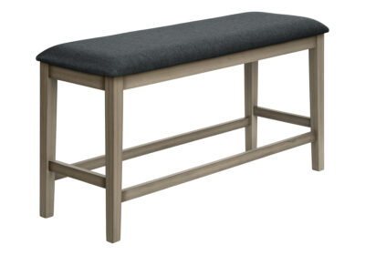 BENCH - 46"L / ANTIQUE GREY / BLACK FABRIC SEAT