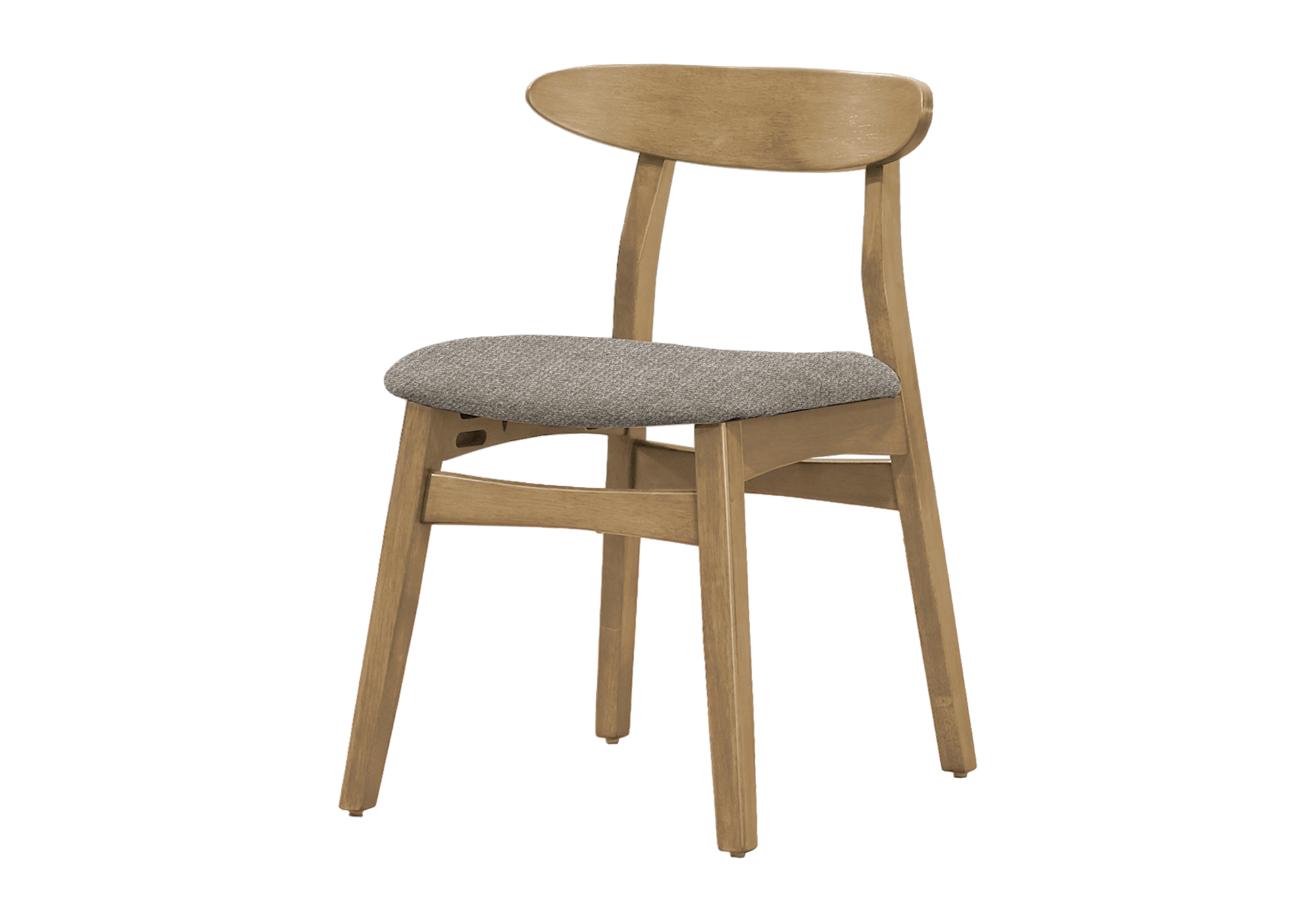 DINING CHAIR - 2PCS / 30"H LIGHT WALNUT / BROWN FABRIC