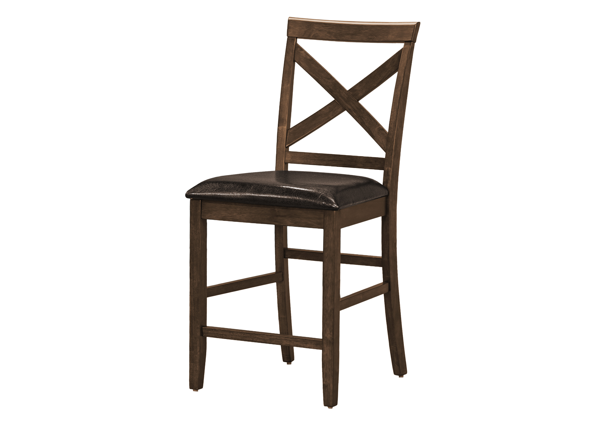 DINING CHAIR - 2PCS / 42"H DARK WALNUT COUNTER HEIGHT