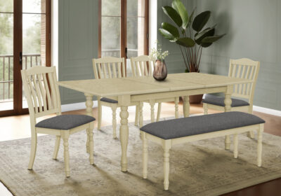 DINING TABLE - ANTIQUE GREY VENEER 42"X 78"/18" EXTENSION