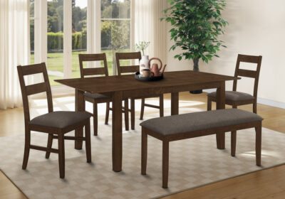 DINING TABLE - BROWN WALNUT 36"X 72"/ 18" EXTENSION PANEL