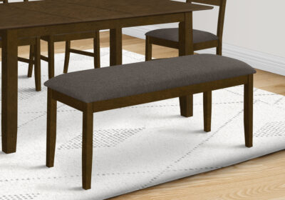 BENCH - 44"L / BROWN WALNUT / BROWN FABRIC