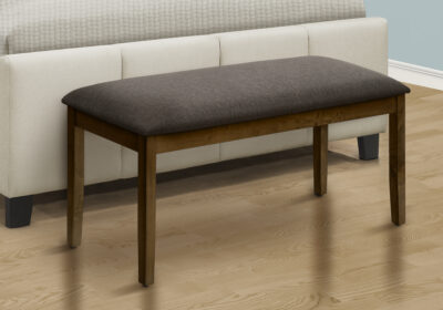 BENCH - 44"L / BROWN WALNUT / BROWN FABRIC