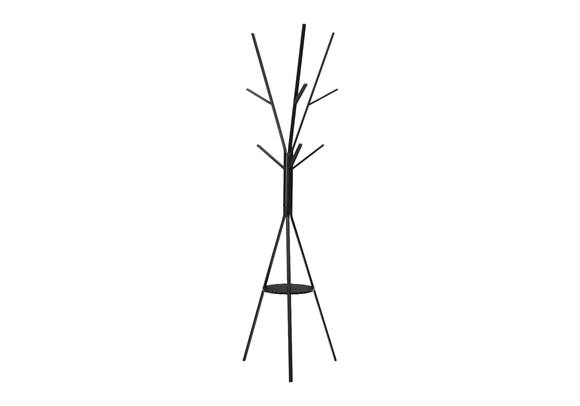 COAT RACK - 72"H / BLACK METAL CONTEMPORARY STYLE