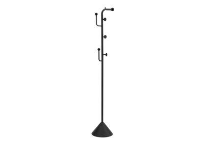 COAT RACK - 66"H / SATIN BLACK METAL CONTEMPORARY STYLE