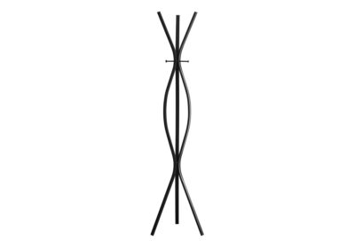COAT RACK - 72"H / BLACK METAL CONTEMPORARY STYLE