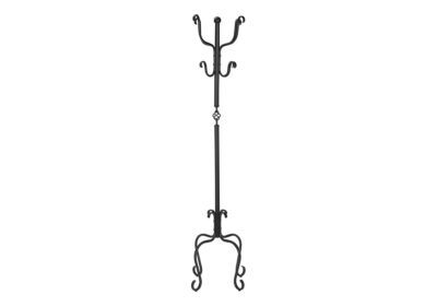 COAT RACK - 74"H / TRADITIONAL HAMMERED BLACK METAL
