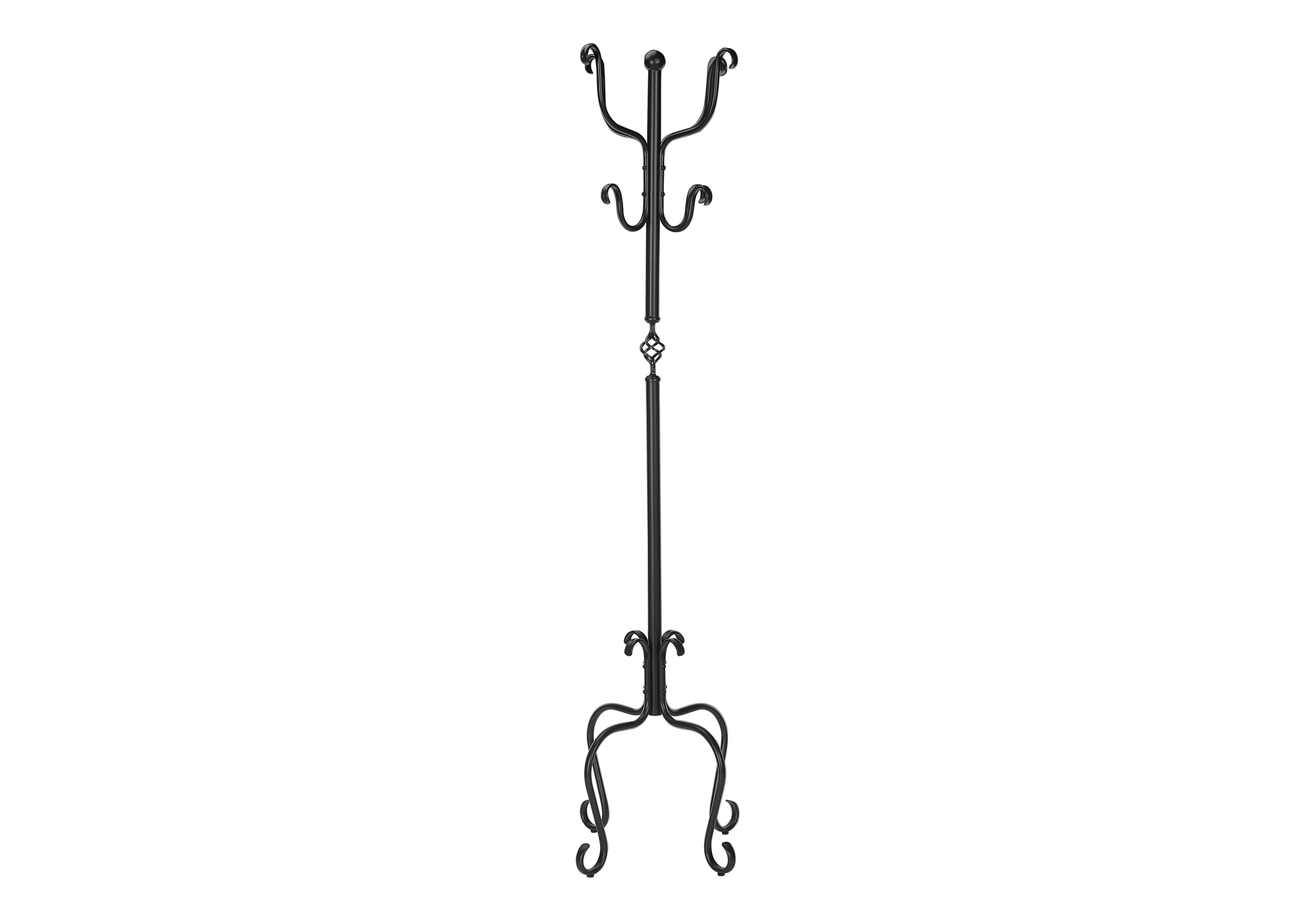 COAT RACK - 74"H / TRADITIONAL HAMMERED BLACK METAL