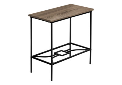 ACCENT TABLE - 22"H / DARK TAUPE / BLACK METAL