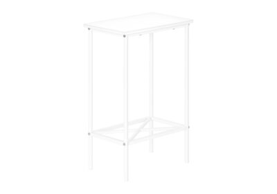ACCENT TABLE - 24"H /WHITE / WHITE METAL