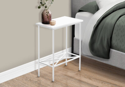 ACCENT TABLE - 24"H /WHITE / WHITE METAL