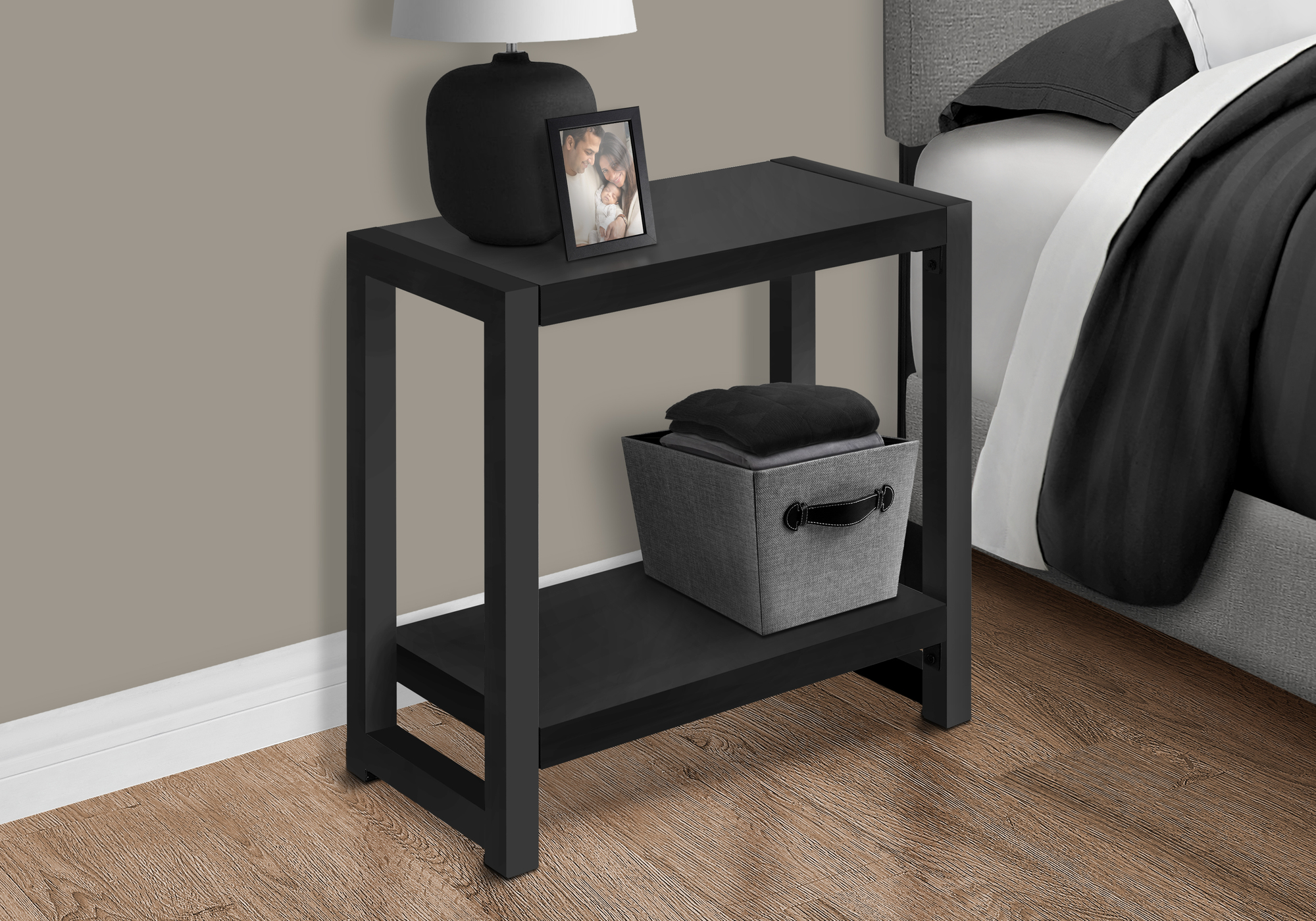 ACCENT TABLE - 22"H / BLACK / BLACK METAL - Image 2