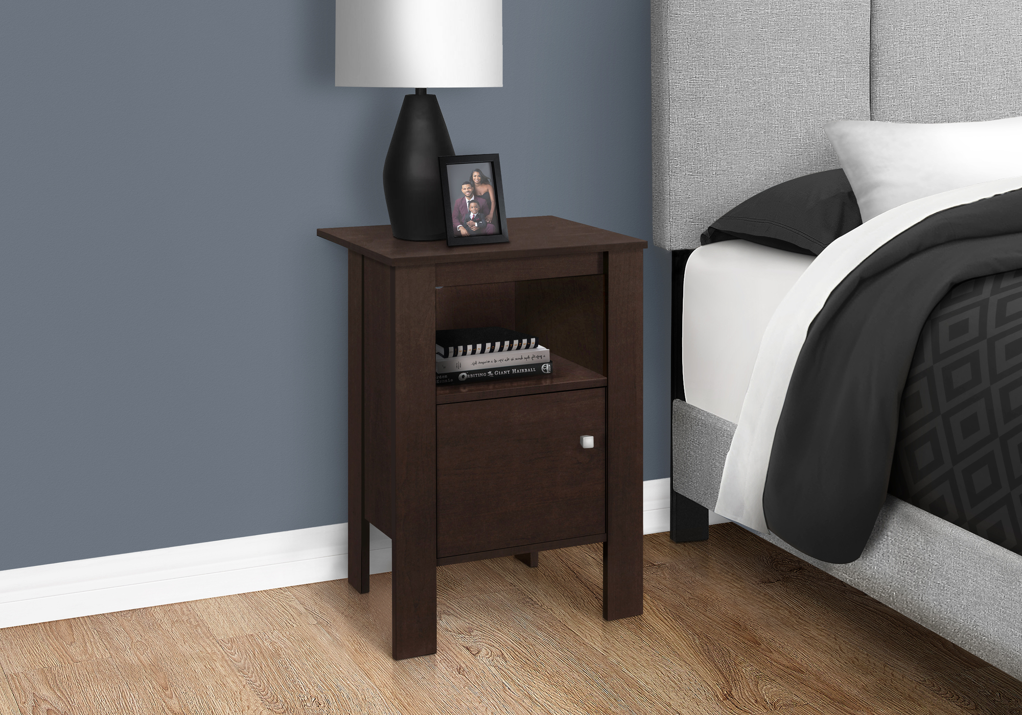 ACCENT TABLE - ESPRESSO NIGHT STAND WITH STORAGE - Image 2