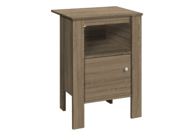 ACCENT TABLE - DARK TAUPE NIGHT STAND WITH STORAGE