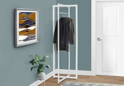 COAT RACK - 72"H / WHITE METAL