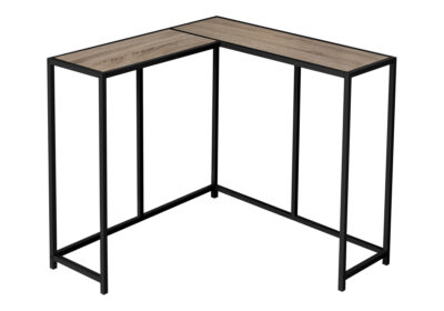 ACCENT TABLE - 36"L / DARK TAUPE / BLACK CORNER CONSOLE