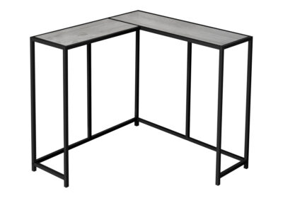 ACCENT TABLE - 36"L / GREY / BLACK CORNER CONSOLE