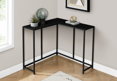 ACCENT TABLE - 36"L / BLACK / BLACK CORNER CONSOLE