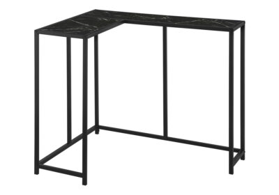 ACCENT TABLE - 36"L / BLACK MARBLE / BLACK CORNER CONSOLE
