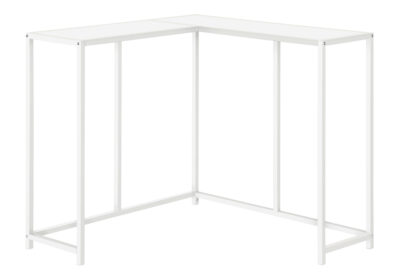 ACCENT TABLE - 36"L / WHITE / WHITE CORNER CONSOLE
