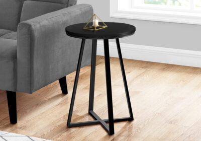 ACCENT TABLE - 22"H / BLACK / BLACK METAL