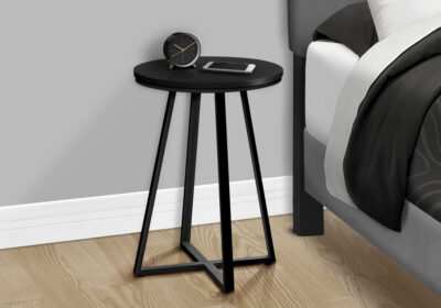 ACCENT TABLE - 22"H / BLACK / BLACK METAL