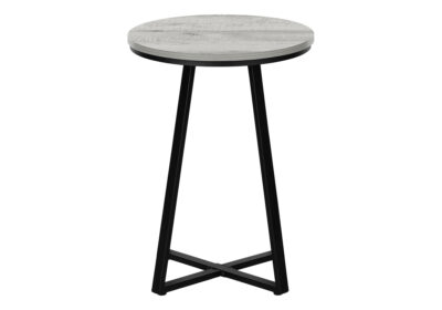 ACCENT TABLE - 22"H / GREY / BLACK METAL