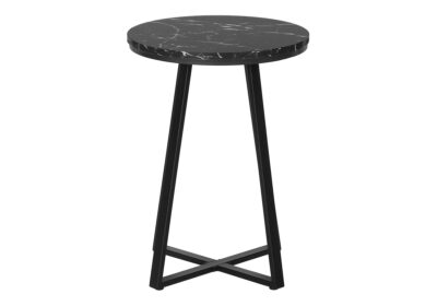 ACCENT TABLE - 22"H / BLACK MARBLE / BLACK METAL