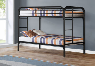 BUNK BED - TWIN / TWIN SIZE / BLACK METAL