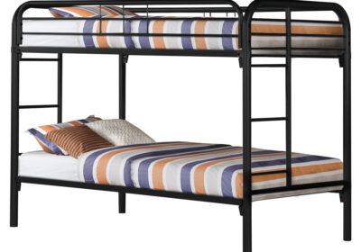 BUNK BED - TWIN / TWIN SIZE / BLACK METAL