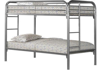 BUNK BED - TWIN / TWIN SIZE / SILVER METAL