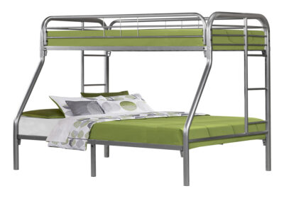 BUNK BED - TWIN / FULL SIZE / SILVER METAL