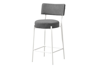 BARSTOOL - 2PCS / 37"H / GREY / WHITE METAL COUNTER HEIGHT