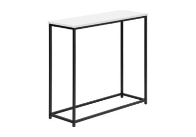 ACCENT TABLE - 32"L / WHITE / BLACK METAL CONSOLE