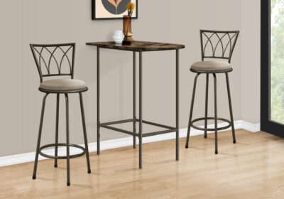 HOME BAR - 24"X 36"  / ESPRESSO MARBLE / METAL