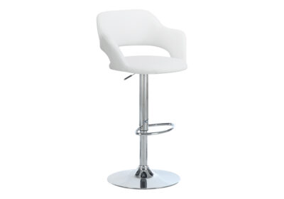 BARSTOOL - WHITE / CHROME METAL HYDRAULIC LIFT