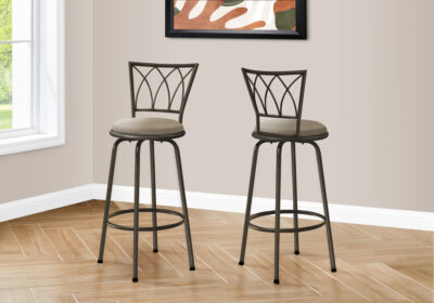 BARSTOOL - 2PCS / 43"H / SWIVEL / DARK COFFEE METAL