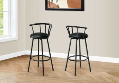 BARSTOOL - 2PCS / 36"H / SWIVEL / BLACK METAL