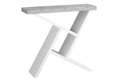 ACCENT TABLE - 36"L / WHITE / CEMENT-LOOK HALL CONSOLE