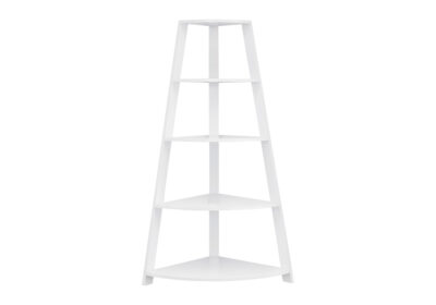 BOOKCASE - 60"H / WHITE CORNER ACCENT ETAGERE