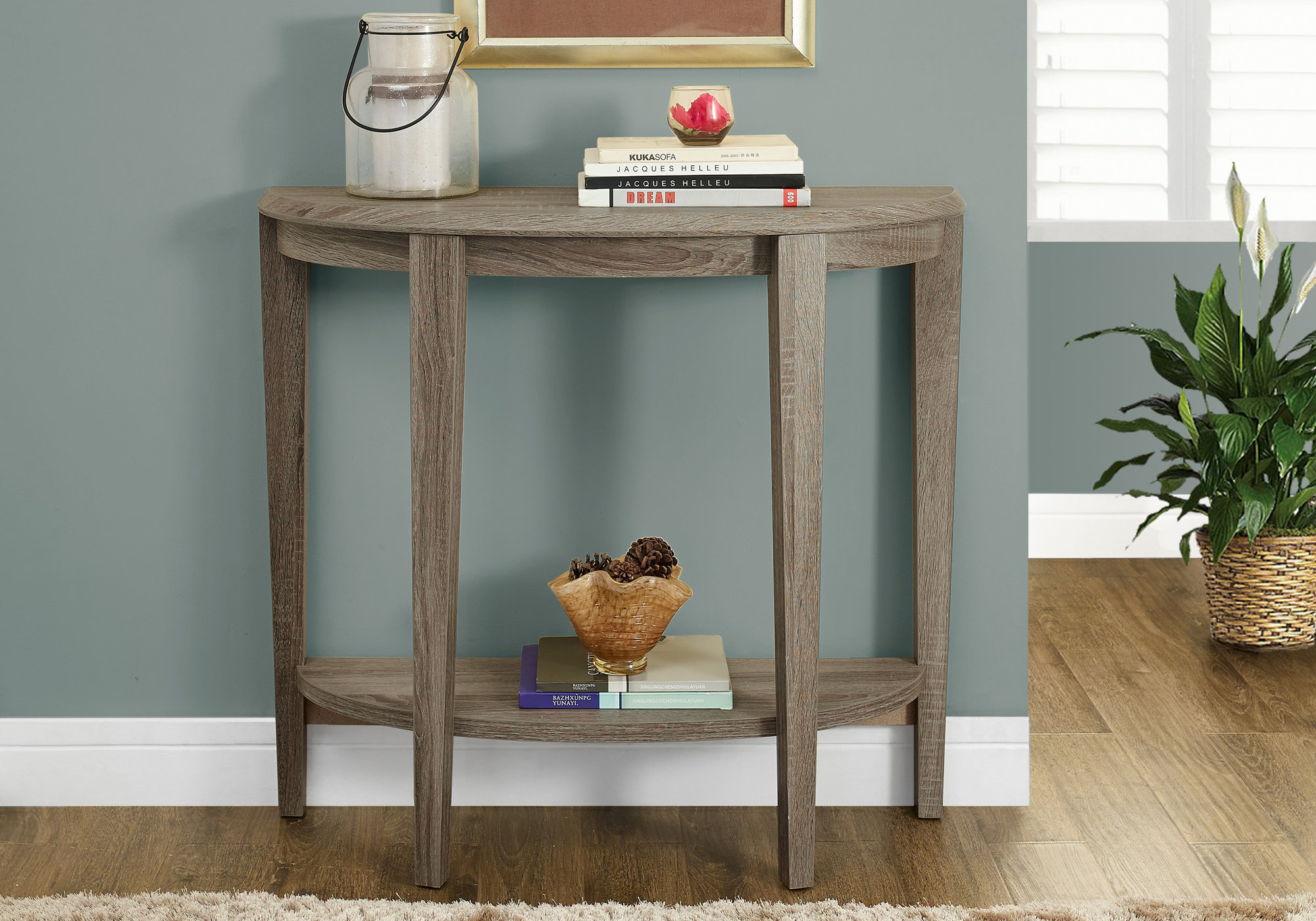 ACCENT TABLE - 36"L / DARK TAUPE HALL CONSOLE