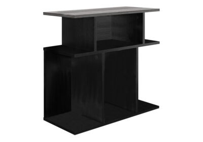 ACCENT TABLE - 24"H / BLACK / GREY TOP